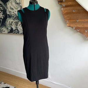 Rag & Bone Vela Slit Shoulder Black Dress Size L